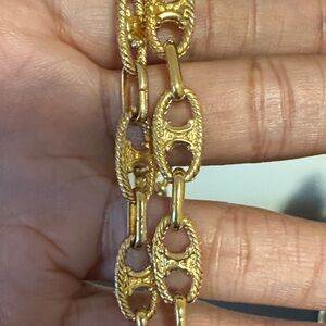 Celine Gold-Tone Textured Link Necklace